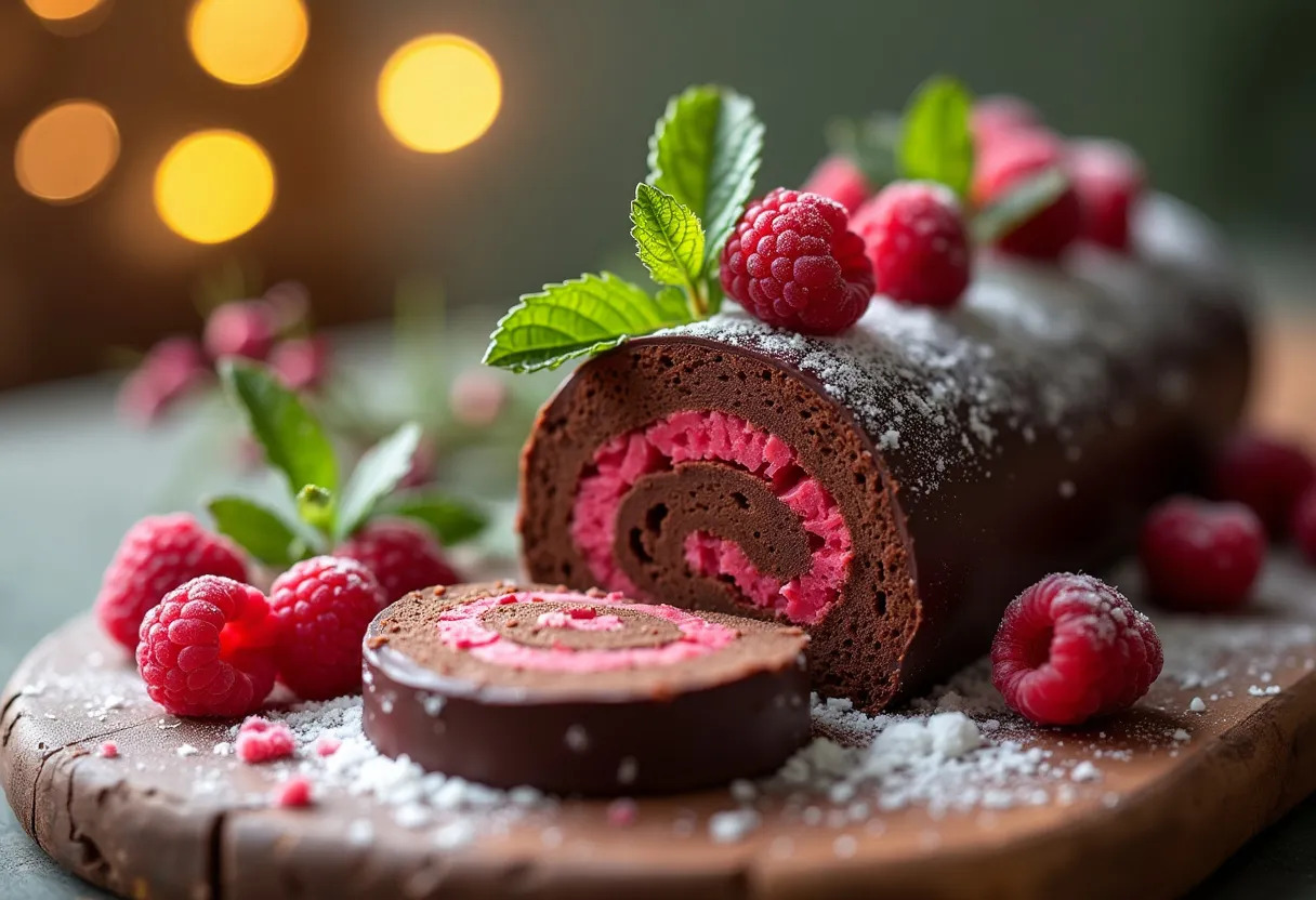 bûche chocolat-framboise