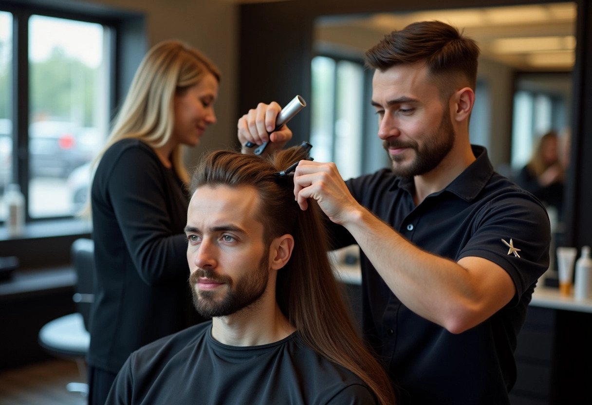 homme cheveux longs